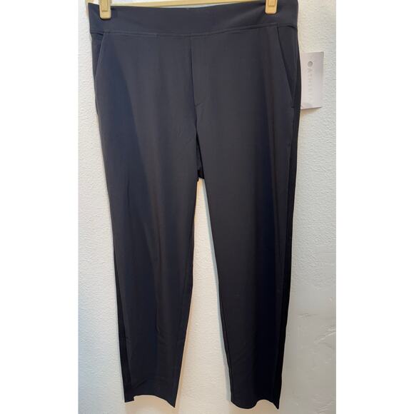 Athleta Brooklyn Black Ankle Pant Size 12 Mid Rise Straight Slim Crop Fit NWT - Picture 2 of 8